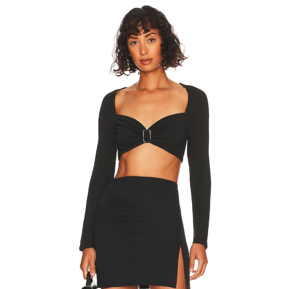 LPA - Naomi Cropped Top | Black | Long Sleeve | Small | Lara Pia Baroncini | NWT